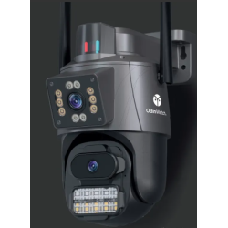 Cámara de Seguridad 3MP con Doble Lente y Luz de Alerta – Color Gris Oscuro