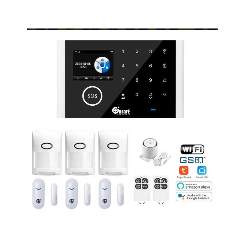 Kit de Alarma Inalámbrica WiFi/GSM con Central Inteligente